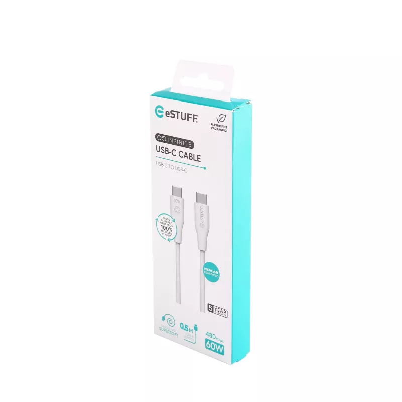 eSTUFF ES604070 Kabel USB USB 2.0 0,5 m USB C Biały