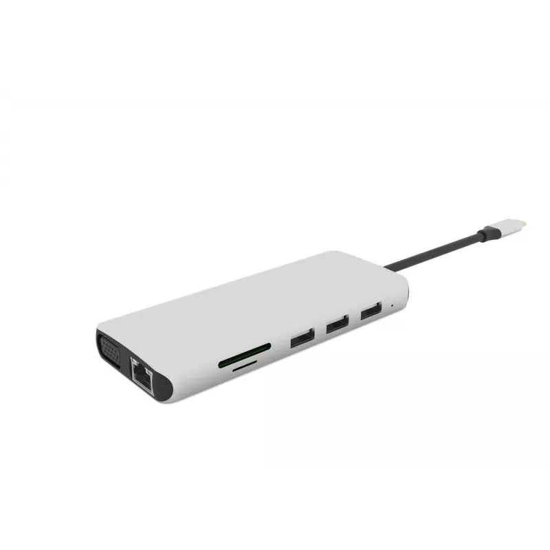 eSTUFF ES623009 hub interfejsowy USB 3.2 Gen 1 (3.1 Gen 1) Type-C 5000 Mbit/s szary