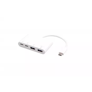 Koncentrator USB eSTUFF USB-C na 2 × USB 3.0 i 2 × USB-C 3.1 10000 Mbit/s biały