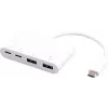 Koncentrator USB eSTUFF USB-C na 2 × USB 3.0 i 2 × USB-C 3.1 10000 Mbit/s biały
