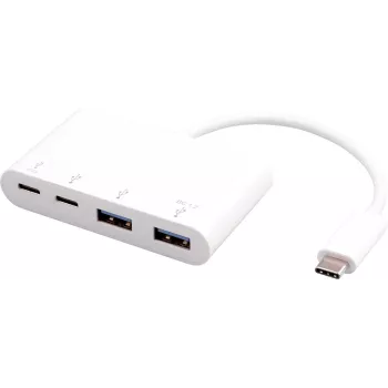 Koncentrator USB eSTUFF USB-C na 2 × USB 3.0 i 2 × USB-C 3.1 10000 Mbit/s biały