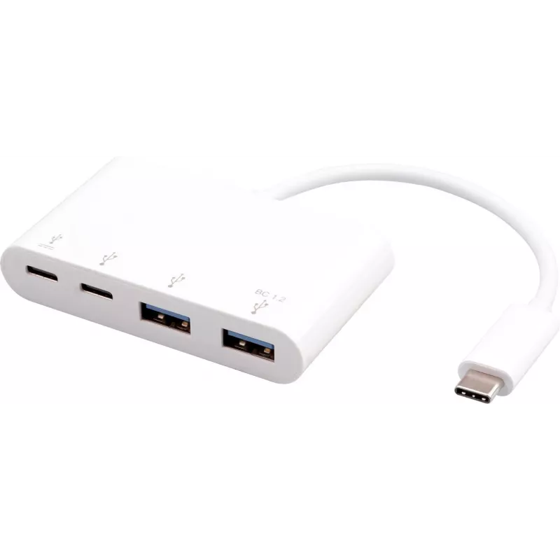 Koncentrator USB eSTUFF USB-C na 2 × USB 3.0 i 2 × USB-C 3.1 10000 Mbit/s biały
