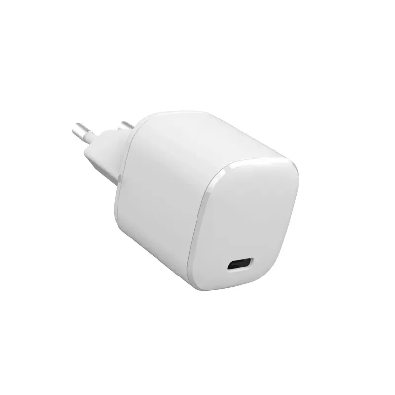 eSTUFF 100% plastik z recyklingu - Ładowarka domowa USB-C PD 3A 20W, wtyczka EU - Biała