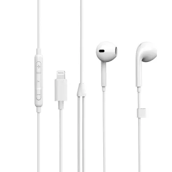 eSTUFF Słuchawki douszne do urządzeń Apple, przewodowe, połączenia/muzyka, 90 g, słuchawki, białe