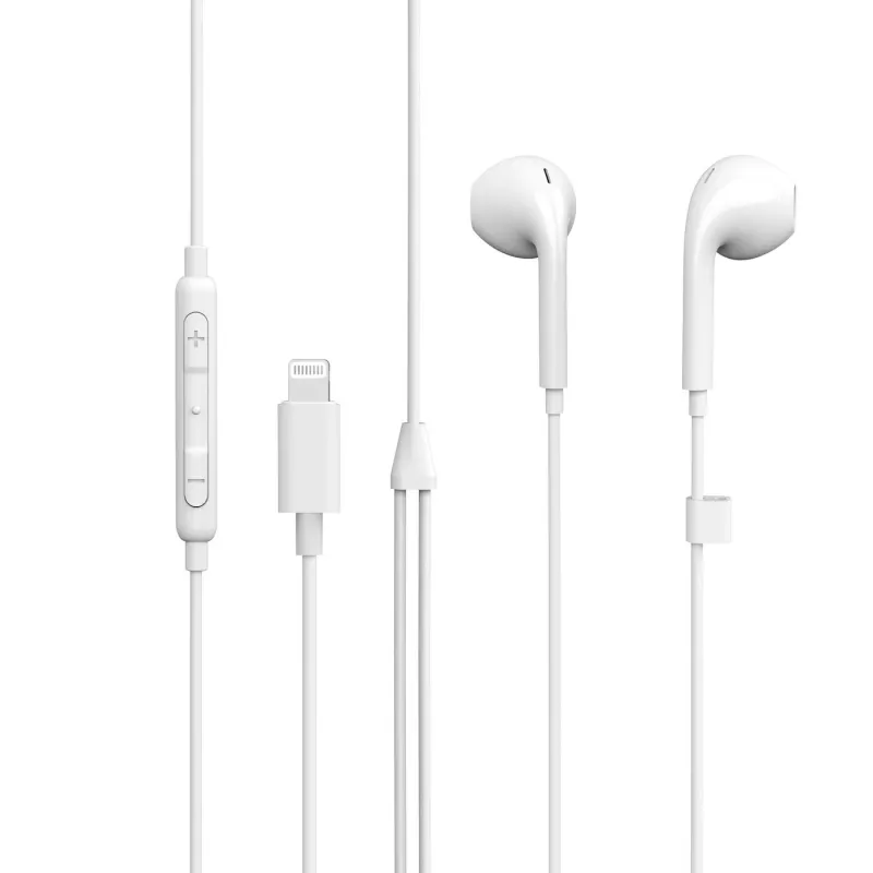 eSTUFF Słuchawki douszne do urządzeń Apple, przewodowe, połączenia/muzyka, 90 g, słuchawki, białe