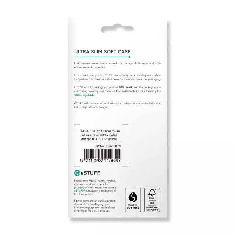eSTUFF ES67100027 etui na telefon 15,5 cm (6,1 cala) pokrowiec przezroczysty