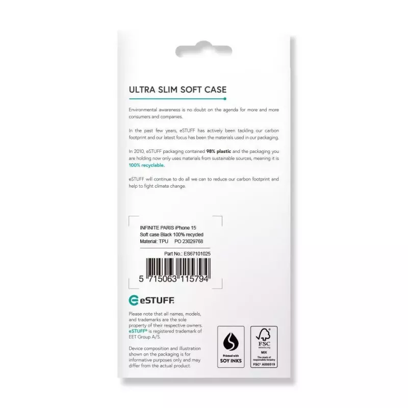 eSTUFF ES67101025 etui na telefon 15,5 cm (6,1 cala) pokrowiec czarny
