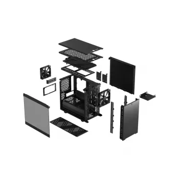 Obudowa PC Fractal Design Define 7 Nano Czarny — Mini-ITX/Mini-DTX, zasilacz ATX, szkło hartowane, 205×399×361 mm