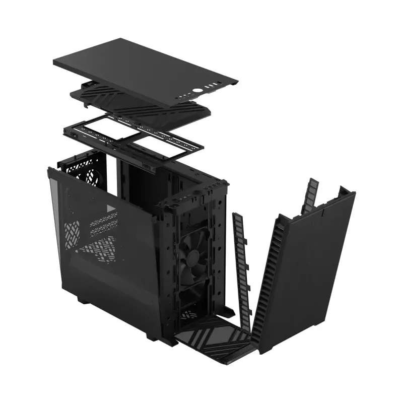 Obudowa PC Fractal Design Define 7 Nano Czarny — Mini-ITX/Mini-DTX, zasilacz ATX, szkło hartowane, 205×399×361 mm