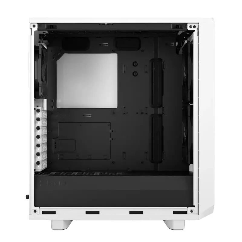 Obudowa PC Tower Fractal Design Meshify 2 Compact — Biała, obsługuje zasilacz ATX, 2x140mm przód, 1x120mm tył, napędy 2,5 cala/3,5 cala, 210×424×475 mm