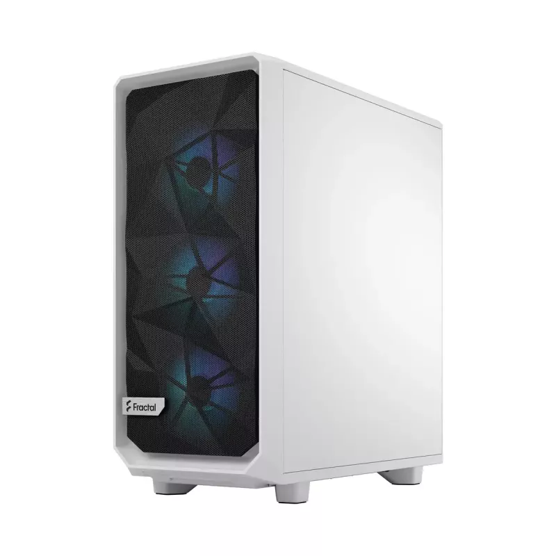 Obudowa PC Fractal Design Meshify 2 Compact RGB biały — ATX/microATX/Mini-ITX, obsługa 3x120 mm z przodu + 1x120 mm z tyłu, napędy 2,5 cala/3,5 cala