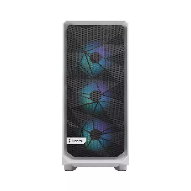 Obudowa PC Fractal Design Meshify 2 Compact RGB biały — ATX/microATX/Mini-ITX, obsługa 3x120 mm z przodu + 1x120 mm z tyłu, napędy 2,5 cala/3,5 cala
