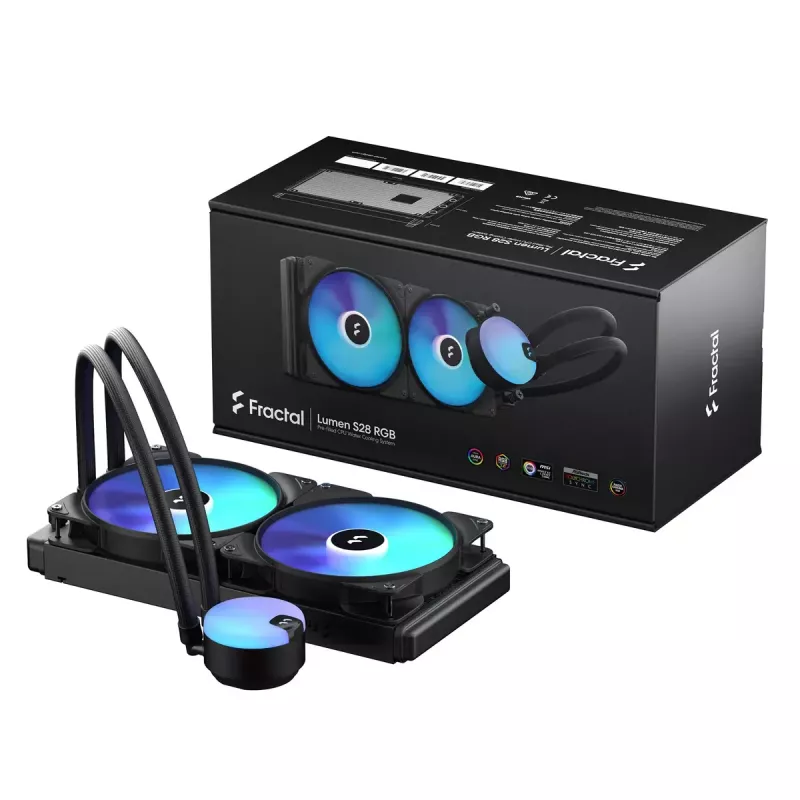 All-in-one liquid CPU cooler Fractal Design Lumen S28 v2 RGB — 140 mm fans, 500–1700 RPM, Czarny