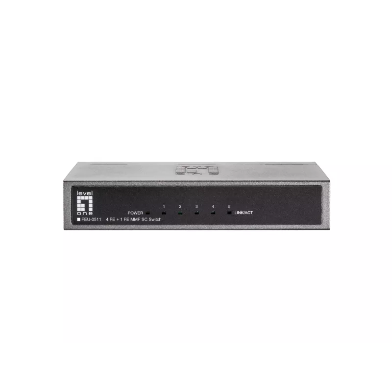 LevelOne 5-portowy przełącznik Fast Ethernet, 1 x SC światłowód wielomodowy