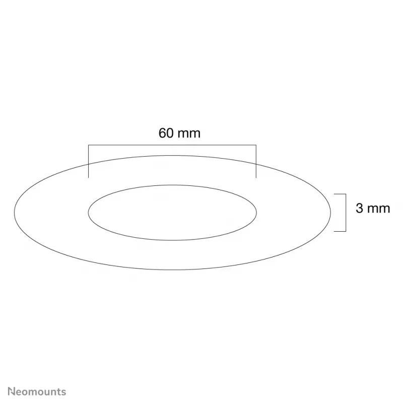 Neomounts FPMA-CRS6 Osłona sufitowa - śr. 60 mm, srebrna, tworzywo, montaż sufitowy, 3 mm, 6 cm, 1 szt.