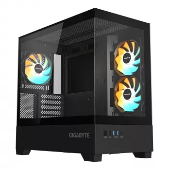 Obudowa PC GIGABYTE C201 PANORAMIC - Midi Tower, m-ATX, obsługa chłodnicy 360 mm, 3 fabrycznie zainstalowane wentylatory, USB 3.0, obsługa RGB Fusion