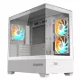 Obudowa PC GIGABYTE C201 PANORAMIC ICE - Mid Tower, m-ATX, wsparcie dla chłodnicy 360 mm, 3 fabrycznie zamontowane wentylatory, USB 3.0, obsługa RGB Fusion
