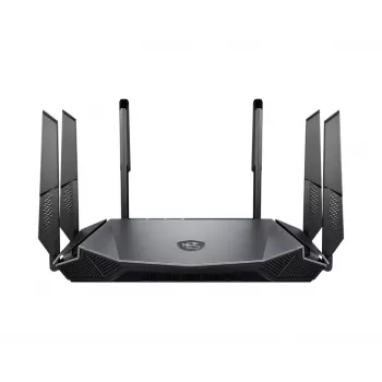 MSI RadiX AX6600 WiFi 6 Trójzakresowy router bezprzewodowy Gigabit Ethernet Trójzakresowy (2.4 GHz / 5 GHz / 5 GHz) Czarny