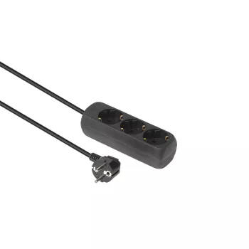 Microconnect GRU003B-WOS przedłużacz 1.5 m 3 gniazd(a) AC Wewnętrzny Czarny
