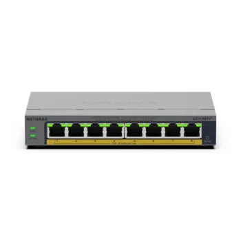 NETGEAR GS108EPP Niezarządzalny przełącznik Gigabit Ethernet (10/100/1000) Power over Ethernet (PoE) do montażu na biurku/ścianie Szary