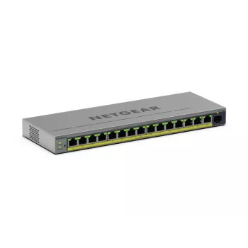 Przełącznik sieciowy zarządzalny L2/L3 Gigabit Ethernet PoE Netgear GS116EPP — 16x RJ‑45 10/100/1000, 1x SFP, 8000 wpisów MAC, Szary