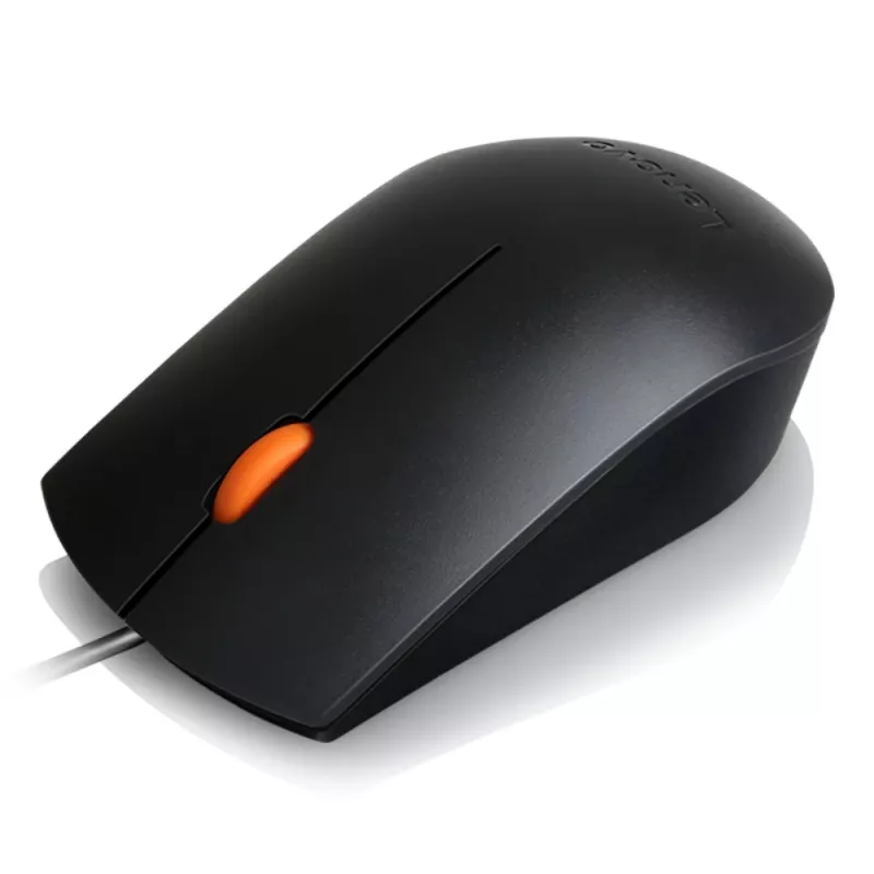 Przewodowa mysz optyczna USB Type-A symetryczna Lenovo GX30M39704 — 1600 DPI, 3 przyciski, kabel 1,8 m, czarna