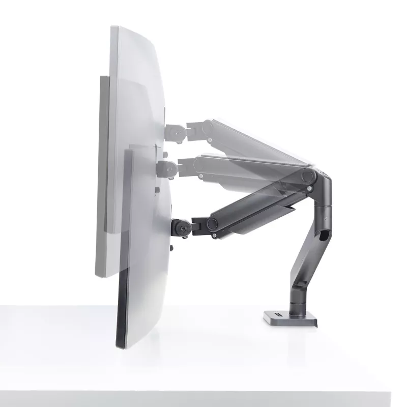 StarTech.com Uchwyt Biurkowy do Monitora do 49-calowych Zakrzywionych Ekranów Ultrawide 32:9, Ramię Sprężynowe Mechaniczne, Zacisk C/Przepust, Regulacja Beznarzędziowa, Maks. 44 funty/20 kg