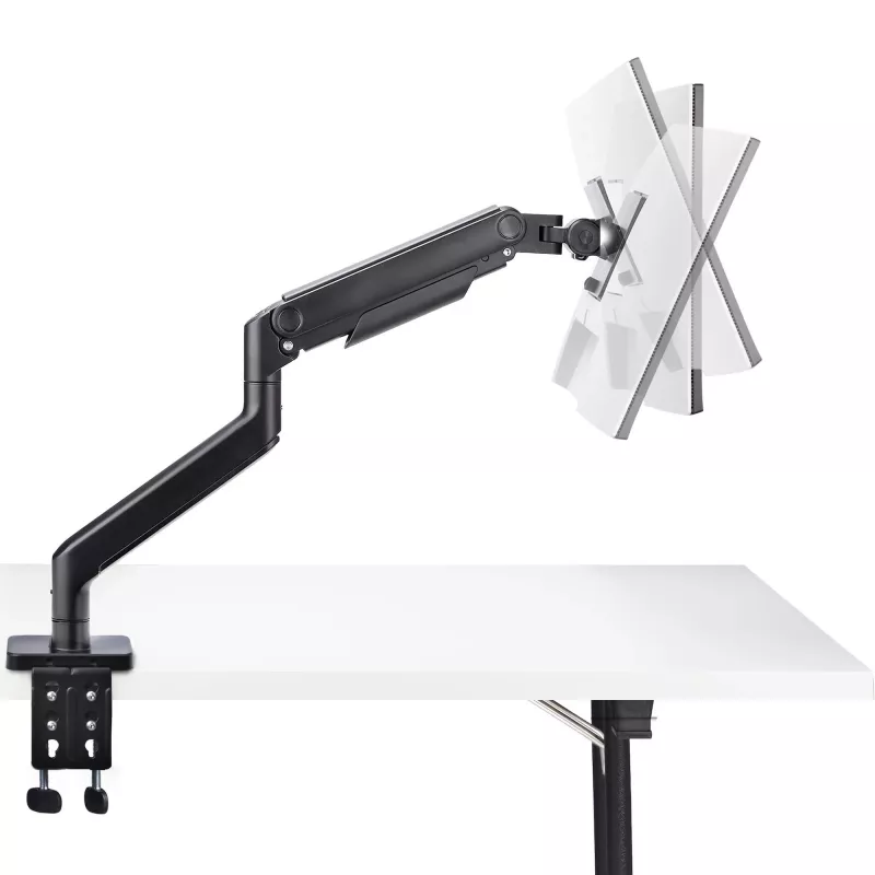 StarTech.com Uchwyt Biurkowy do Monitora do 49-calowych Zakrzywionych Ekranów Ultrawide 32:9, Ramię Sprężynowe Mechaniczne, Zacisk C/Przepust, Regulacja Beznarzędziowa, Maks. 44 funty/20 kg