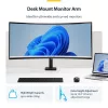 StarTech.com Uchwyt Biurkowy do Monitora do 49-calowych Zakrzywionych Ekranów Ultrawide 32:9, Ramię Sprężynowe Mechaniczne, Zacisk C/Przepust, Regulacja Beznarzędziowa, Maks. 44 funty/20 kg