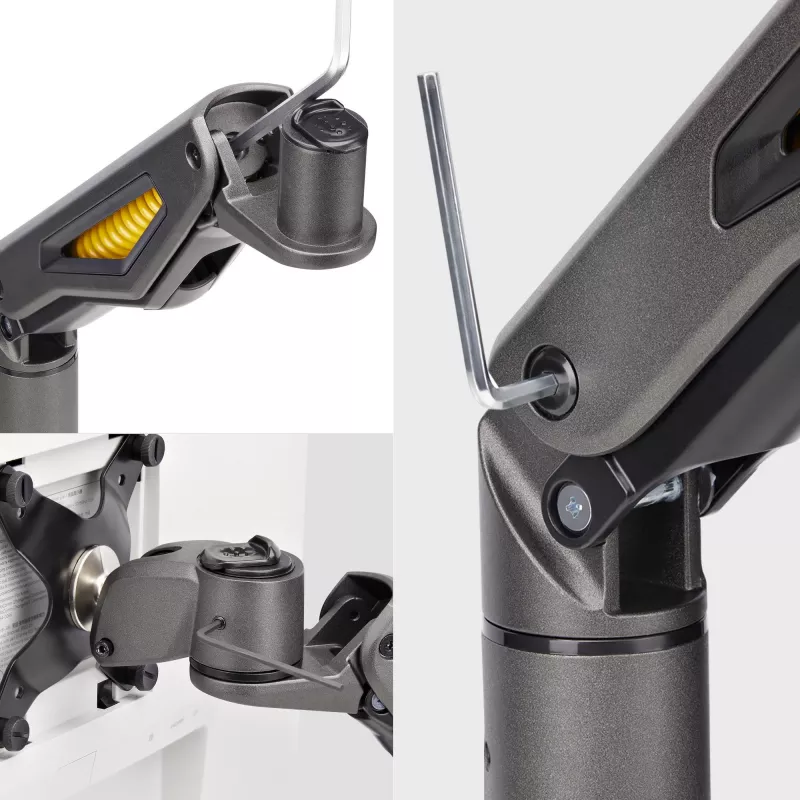 StarTech.com Ramie montażowe do monitora na biurko, Do wyświetlacza do 32 cali, Maks. 22 funty/10 kg, VESA 75x75/100x100, Zacisk C, W pełni przegubowe, Sprężyna mechaniczna, Zgodny z TAA