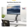 StarTech.com Ramie montażowe do monitora na biurko, Do wyświetlacza do 32 cali, Maks. 22 funty/10 kg, VESA 75x75/100x100, Zacisk C, W pełni przegubowe, Sprężyna mechaniczna, Zgodny z TAA