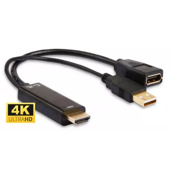 Microconnect HDMDPP1 adapter kabla wideo 0,15 m HDMI Typ A (Standard) DisplayPort Czarny