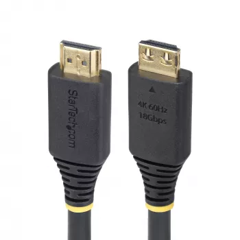 StarTech.com 4,5 m kabel HDMI High Speed z zatrzaskowymi wtykami, 4K 60 Hz/1440p 144 Hz, HDR10/HDCP 2.2/ARC, 18 Gb/s, przewód UHD HDMI 2.0 do TV/monitora/wyświetlacza, płaszcz TPE