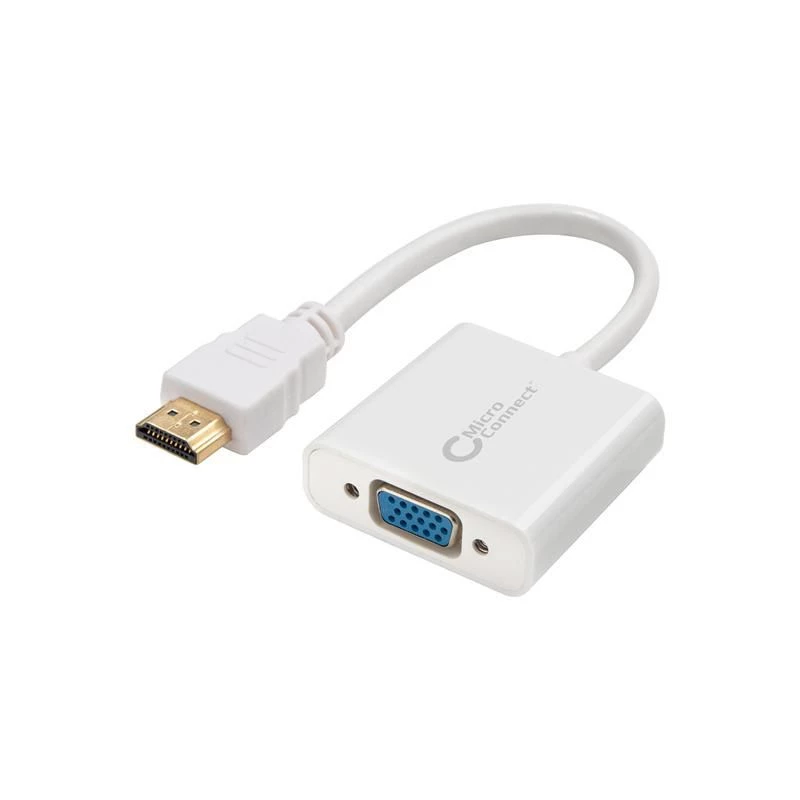 Microconnect HDMVGA1 adapter kabla wideo 0,15 m HDMI Typ A (Standardowy) VGA (D-Sub) Biały