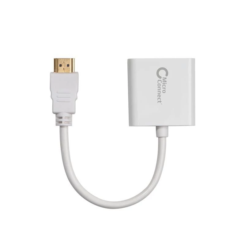 Microconnect HDMVGA1 adapter kabla wideo 0,15 m HDMI Typ A (Standardowy) VGA (D-Sub) Biały