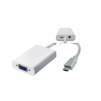 Microconnect HDMVGA2 adapter kabla wideo 0,15 m HDMI Typ A (Standard) VGA (D-Sub) biały