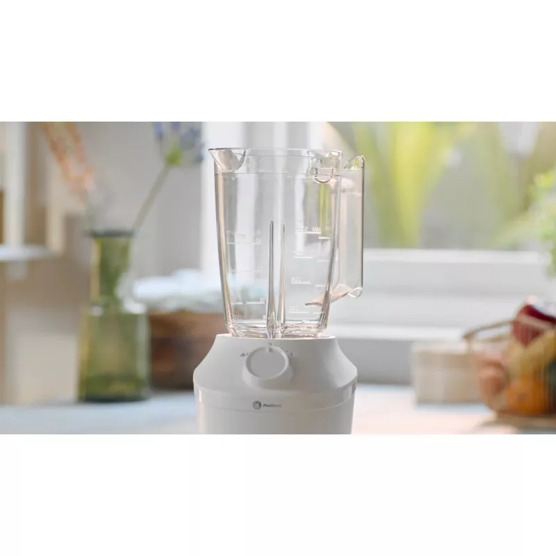 Blender stołowy Philips HR2041/00 — 450 W, plastikowy dzbanek 1,9 L, ostrza ze stali nierdzewnej, biały