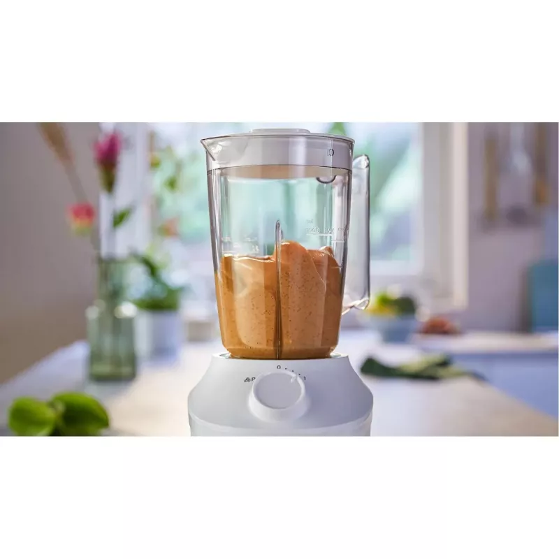 Blender stołowy Philips HR2041/00 — 450 W, plastikowy dzbanek 1,9 L, ostrza ze stali nierdzewnej, biały