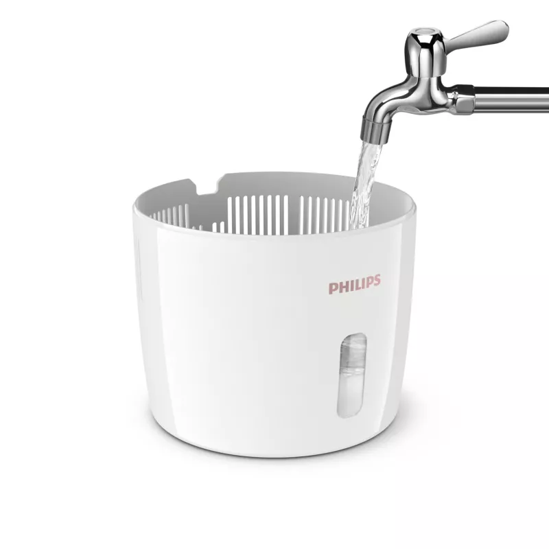 Nawilżacz powietrza Philips HU2716/10 — zbiornik 2 l, 17 W, 220–240 V, biało-różowe złoto, kompaktowy 220×220×350 mm