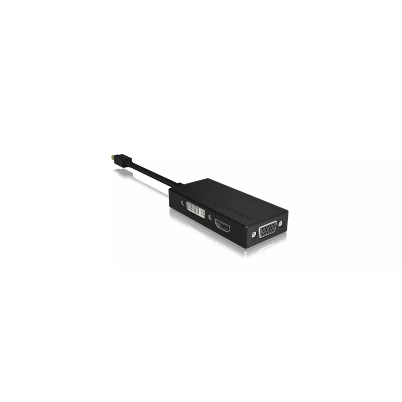 ICY BOX IB-AC1032 Mini DisplayPort DVI-D + VGA (D-Sub) + HDMI Czarny