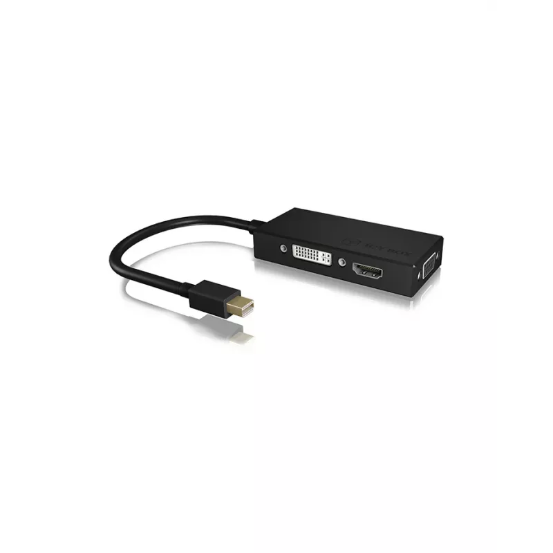ICY BOX IB-AC1032 Mini DisplayPort DVI-D + VGA (D-Sub) + HDMI Czarny