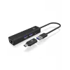 ICY BOX IB-HUB1439-LAN Wired USB 3.2 Gen 1 (3.1 Gen 1) Type-A Czarny