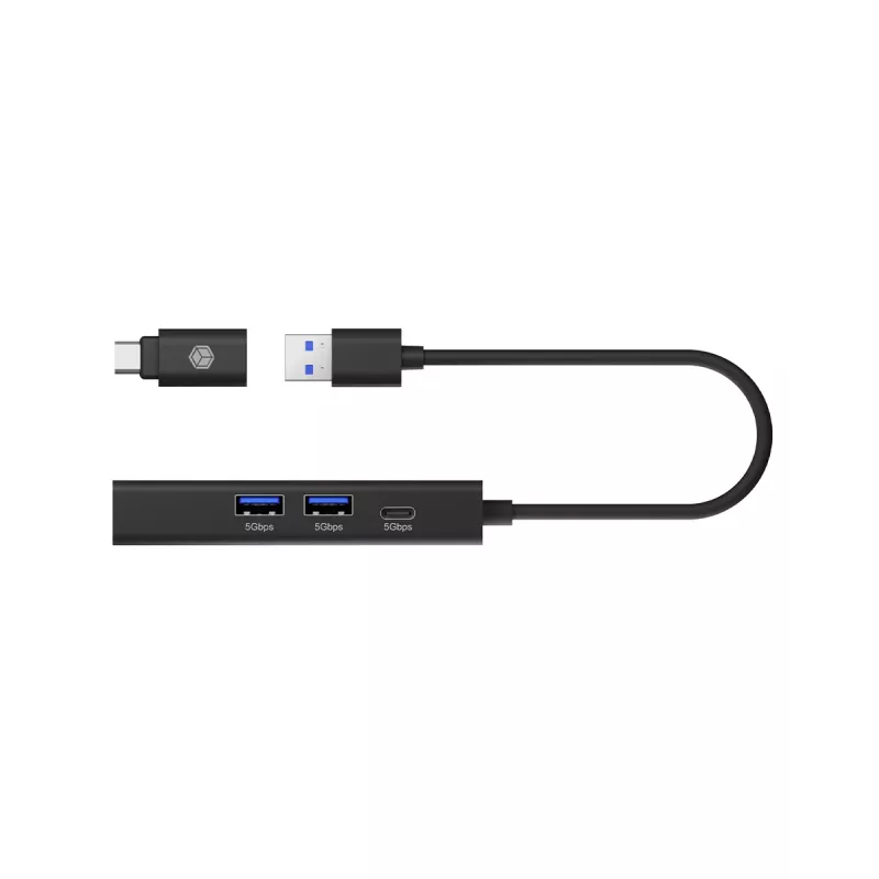 ICY BOX IB-HUB1439-LAN Wired USB 3.2 Gen 1 (3.1 Gen 1) Type-A Czarny
