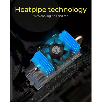 ICY BOX IB-M2HSF-705 Radiator/chłodzenie do dysku SSD 3 cm Srebrny 1 szt.