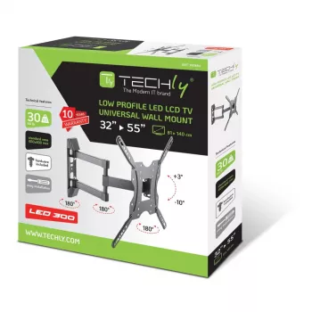 Techly 32-55 cali Uniwersalny Uchwyt Ścienny do Telewizora LCD Czarny
