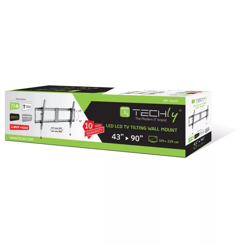 Techly ICA-PLB 590 uchwyt / stojak do telewizora 2.29 m (90 cali) Czarny