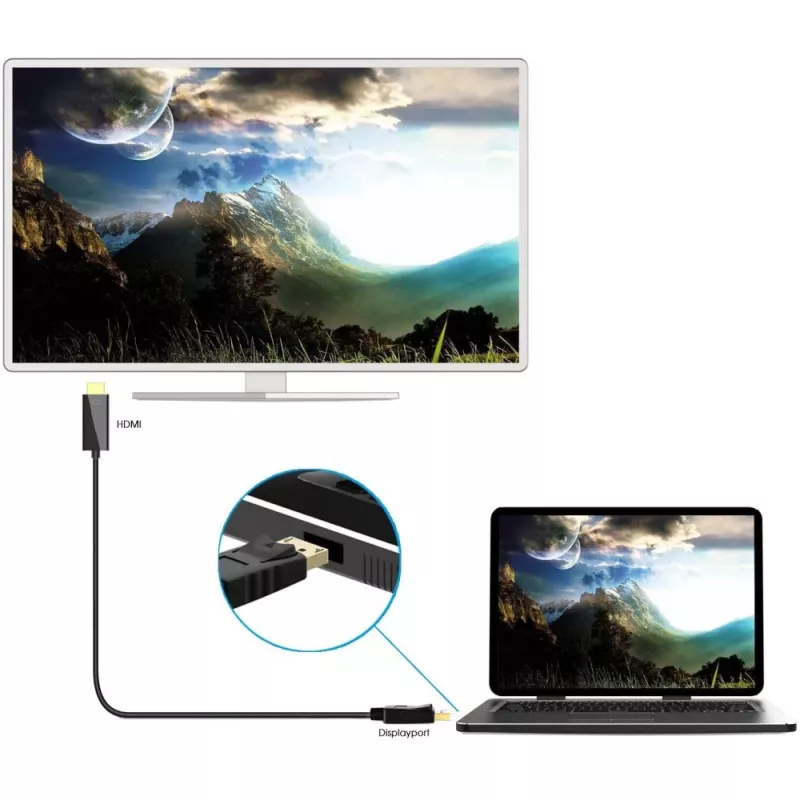 Kabel konwertera Techly 2m DisplayPort na HDMI 1.2 4K ICOC DSP-H12-020