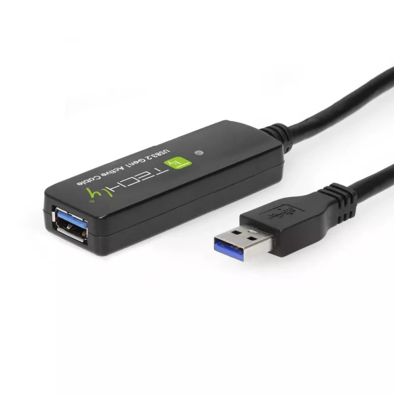Techly ICUR30100G Kabel USB USB 3.2 Gen 1 (3.1 Gen 1) 10 m USB A Czarny