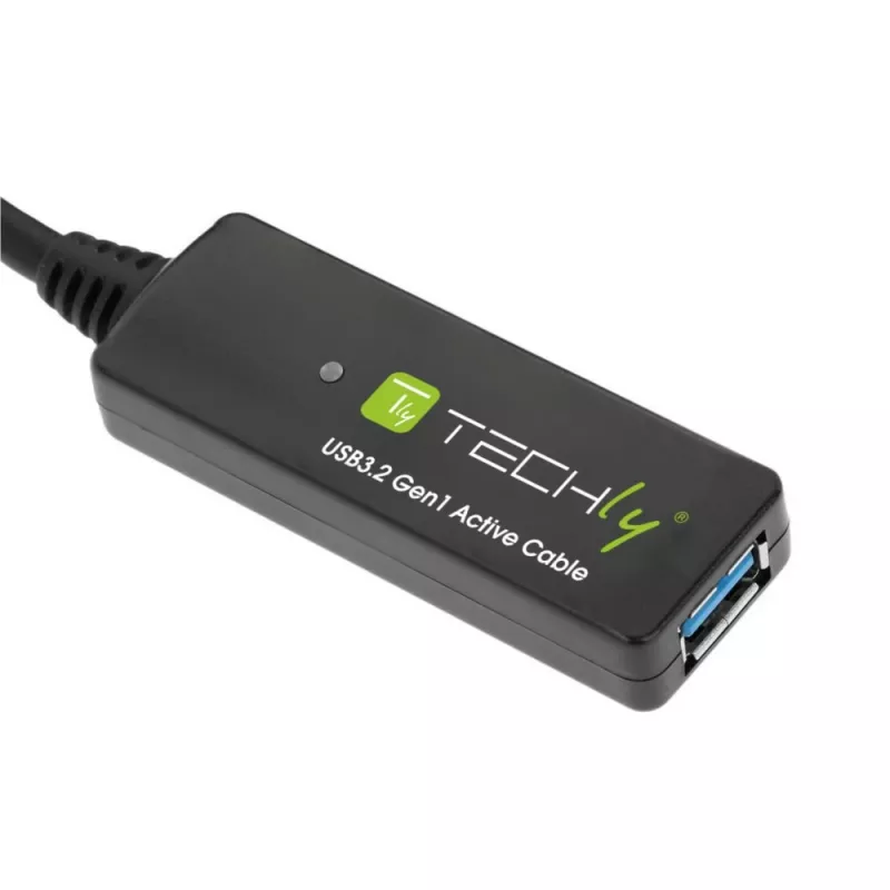 Techly ICUR30100G Kabel USB USB 3.2 Gen 1 (3.1 Gen 1) 10 m USB A Czarny