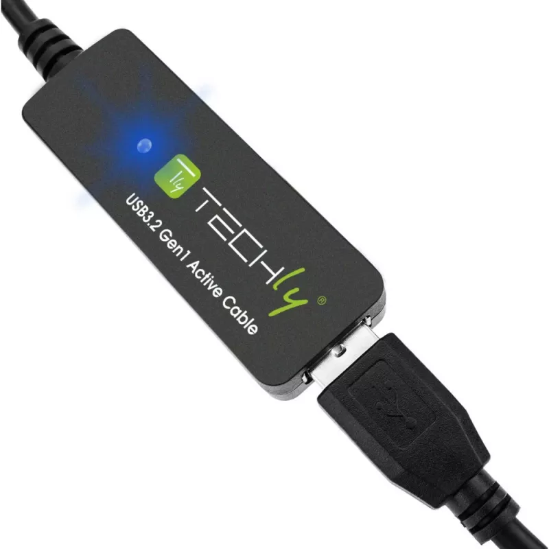 Techly ICUR30100G Kabel USB USB 3.2 Gen 1 (3.1 Gen 1) 10 m USB A Czarny
